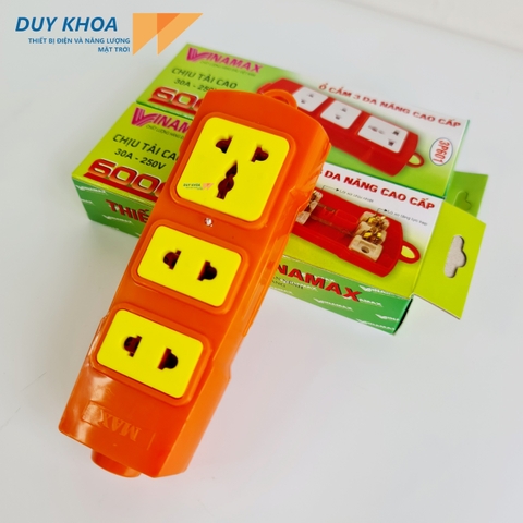 Ổ CẮM ĐIỆN CHỊU TẢI 3 CỬA LÕI SỨ 6000W VINAMAX