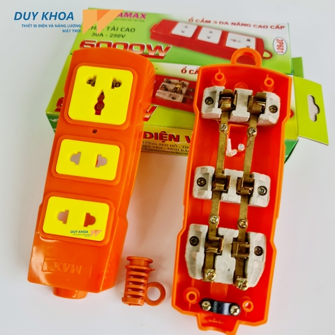 Ổ CẮM ĐIỆN CHỊU TẢI 3 CỬA LÕI SỨ 6000W VINAMAX