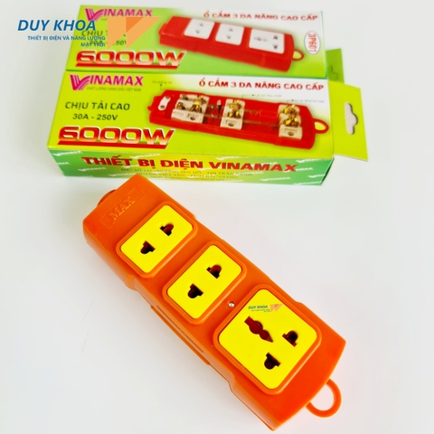 Ổ CẮM ĐIỆN CHỊU TẢI 3 CỬA LÕI SỨ 6000W VINAMAX