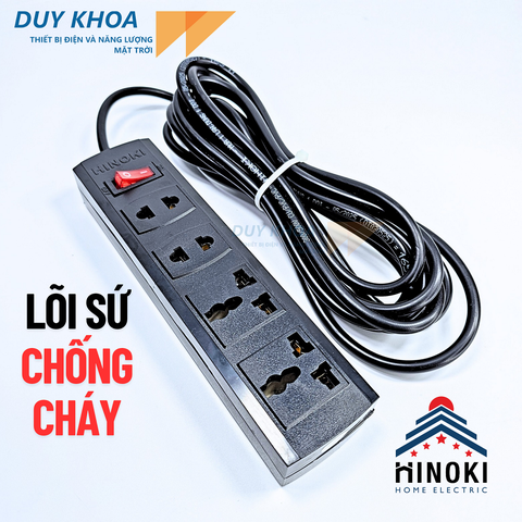 Ổ cắm điện 4 lỗ lõi sứ SL4 HINOKI