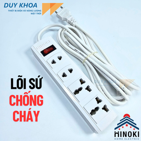 Ổ cắm điện 4 lỗ lõi sứ SL4 HINOKI