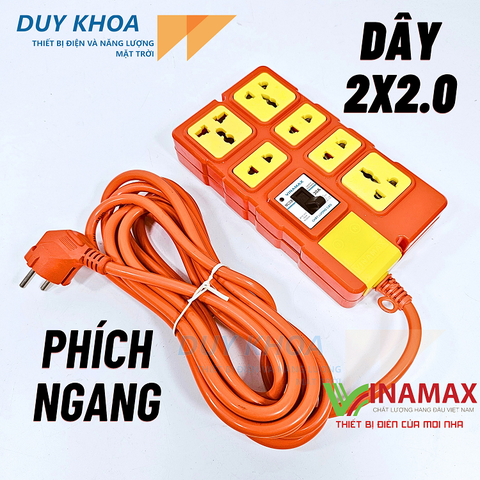 Ổ cắm điện chịu tải 6 lõi sứ Có CB30A Phiên bản mới Vinamax