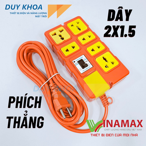 Ổ cắm điện chịu tải 6 lõi sứ Có CB30A Phiên bản mới Vinamax