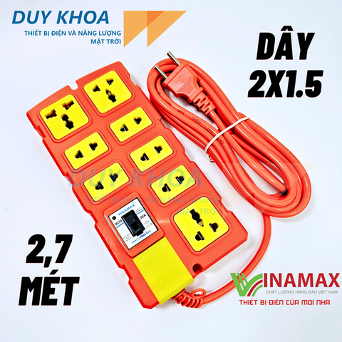 Ổ cắm điện chịu tải 8 lõi sứ Vinamax CB30A lõi sứ chống cháy nhựa chống vỡ