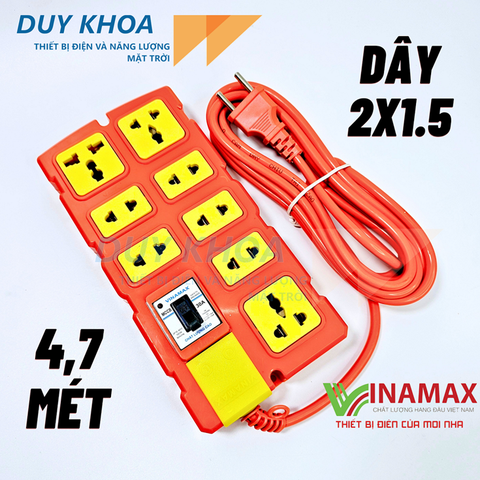 Ổ cắm điện chịu tải 8 lõi sứ Vinamax CB30A lõi sứ chống cháy nhựa chống vỡ