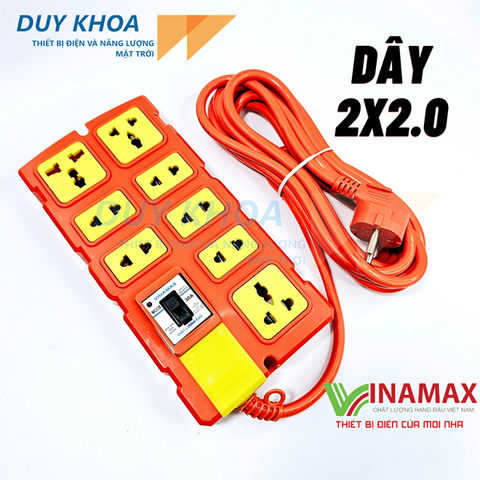 Ổ cắm điện 8 lỗ lõi sứ Vinamax CB30A 6000W | Bếp từ, máy giặt, nồi lẩu