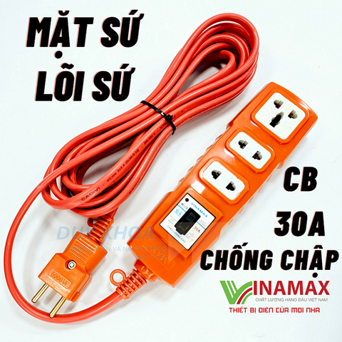 Ổ Cắm điện chịu tải Mặt sứ và Lõi sứ có CB 30A Vinamax