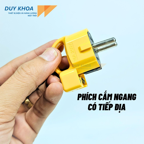 Phích cắm điện cắm kiểu ngang có tiếp địa MDCE