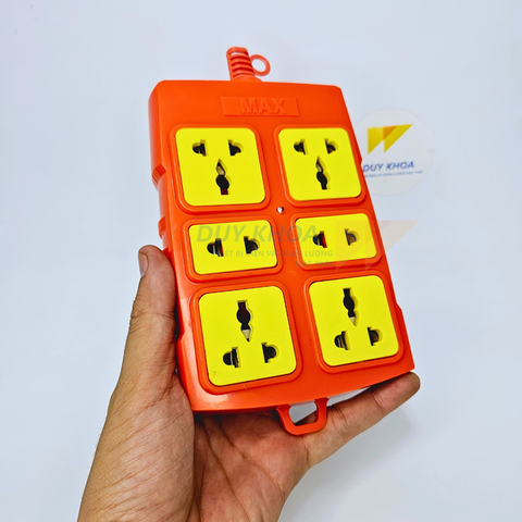 Ổ cắm điện 6 lỗ lõi sứ Vinamax Không dây, dây 3m, dây 5m 4000W | Máy giặt, tủ lạnh