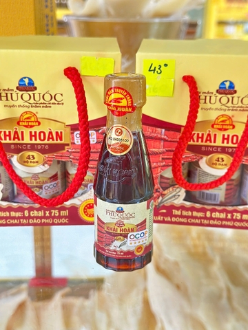 Nước mắm PQ Khải Hoàn - 43 độ đạm - Chai 75ml - Hộp 6 chai