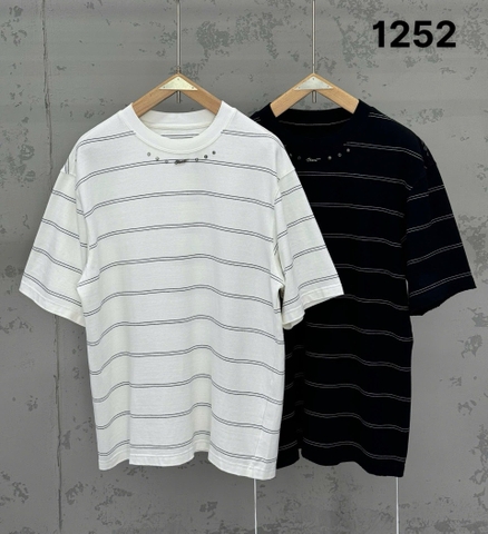 Áo thun form rộng sọc 1252 đen