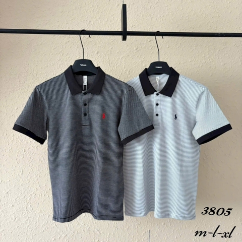 Áo polo sọc ngựa 3805 trắng