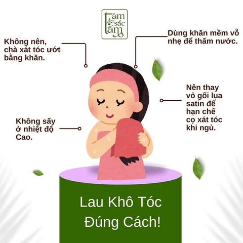 Lau Khô Tóc Đúng Cách – Bước Nhỏ Quan Trọng Để Bảo Vệ Tóc Cùng Dầu Gội Không Sulfate