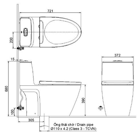 Bàn cầu 1 khối Inax AC-902VN