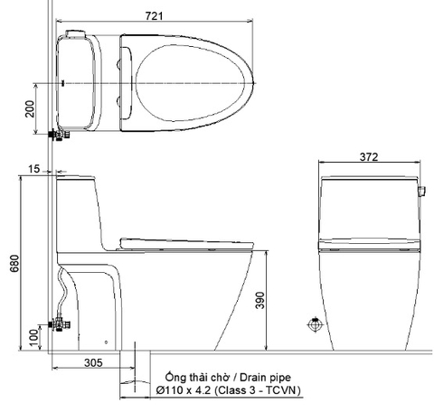 Bàn cầu 1 khối Inax AC-912VN
