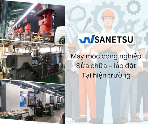 Hãy để SANETSU Vietnam hỗ trợ lắp đặt & sửa chữa máy móc công nghiệp  SANETSU Vietnam cung cấp dịch vụ hỗ trợ kỹ thuật cho các loại máy ép nhựa, máy dập, máy công cụ và thiết bị phụ trợ, bao gồm lắp đặt, chạy thử, sửa chữa và xử lý sự cố tại Việt Nam.  Với đội ngũ kỹ sư người Việt có năng lực xử lý hiện trường cao, chú