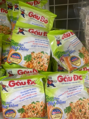 Cháo gấu đỏ thịt bằm