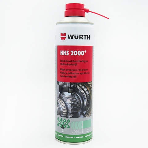 Chai Mỡ Bò Nước Wurth Hhs 2000 Dạng Xịt Bôi Trơn Chịu Nhiệt (500ml/ chai)