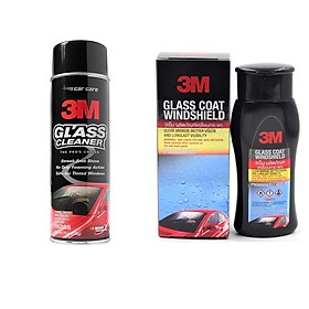 Bộ 2 Dung dịch chống bám nước trên kính xe 3M 08889LT và dung dịch rửa kính ô tô 3M 08888
