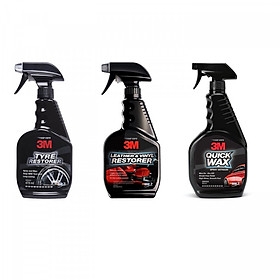 Bộ 3 sản phẩm xịt bảo dưỡng nội thất 39040, bảo dưỡng lốp 39042 và tăng độ bóng sơn 39034 3M COMBO-3DD-USA