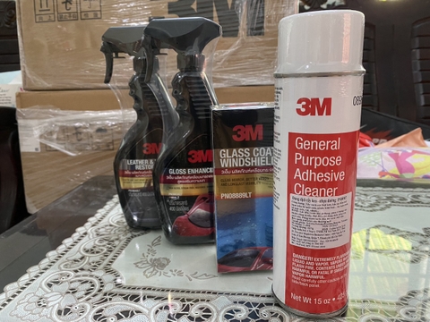 Bộ 4 sản phẩm Dung dịch bảo dưỡng da , nội thất 39040LT, xịt tăng độ bóng sơn 39034LT, chai xịt tẩy keo, nhựa đường 08987 và chống bám nước xe 08889LT