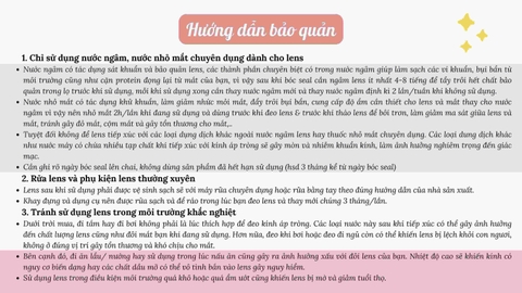 HƯỚNG DẪN BẢO QUẢN LENS