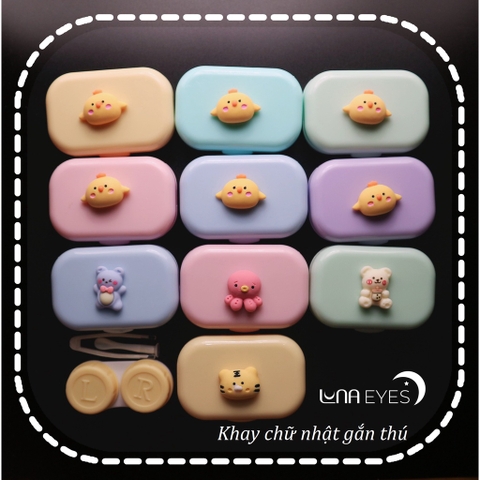 KHAY GƯƠNG CHỮ NHẬT GẮN THÚ + dụng cụ đeo lens