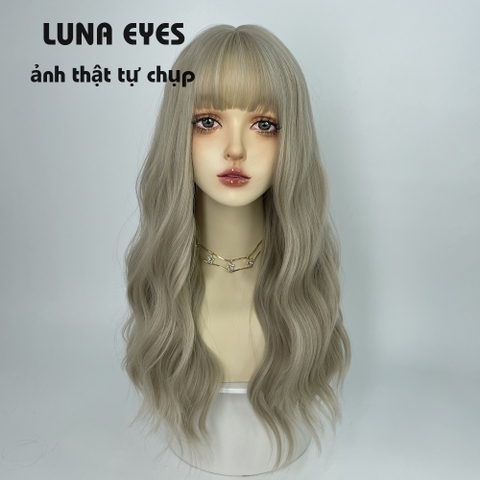 [TS333] Tóc Giả Xoăn Dài Màu Be Xám