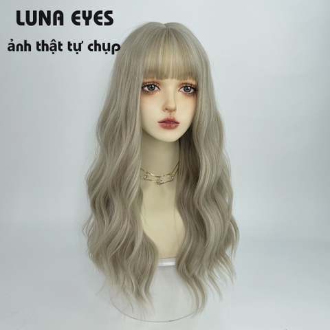 [TS333] Tóc Giả Xoăn Dài Màu Be Xám