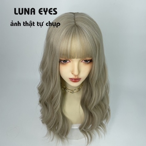 [TS333] Tóc Giả Xoăn Dài Màu Be Xám