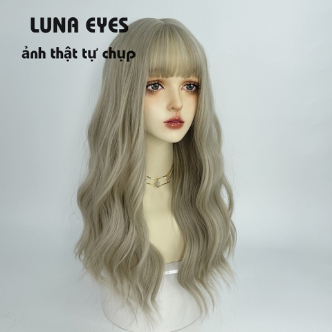 [TS333] Tóc Giả Xoăn Dài Màu Be Xám