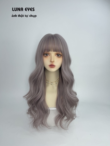 [JG126] Tóc Giả Xoăn Dài Màu Xám Tím