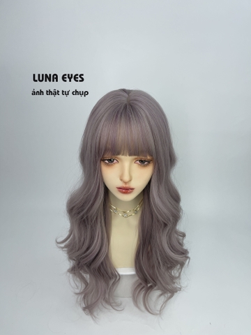 [JG126] Tóc Giả Xoăn Dài Màu Xám Tím