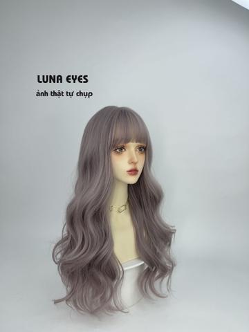 [JG126] Tóc Giả Xoăn Dài Màu Xám Tím