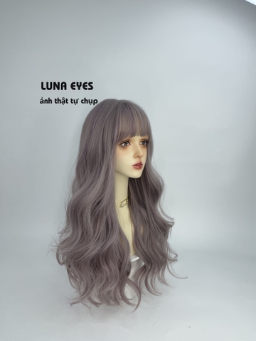 [JG126] Tóc Giả Xoăn Dài Màu Xám Tím