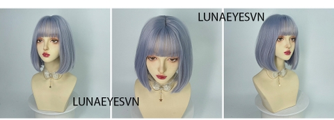 [WTHK55] Tóc Giả Vic Ngắn Màu Xanh Nhạt