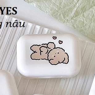 Khay chó nâu LUNA EYES kèm dụng cụ đeo lens