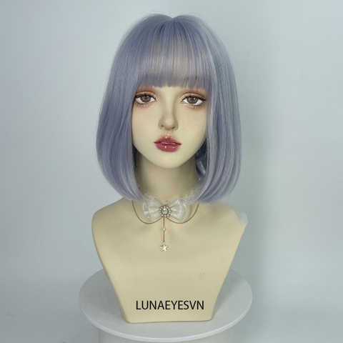 [WTHK55] Tóc Giả Vic Ngắn Màu Xanh Nhạt
