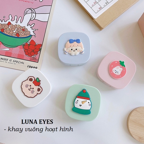 Khay vuông hoạt hình Luna Eyes kèm dụng cụ đeo lens
