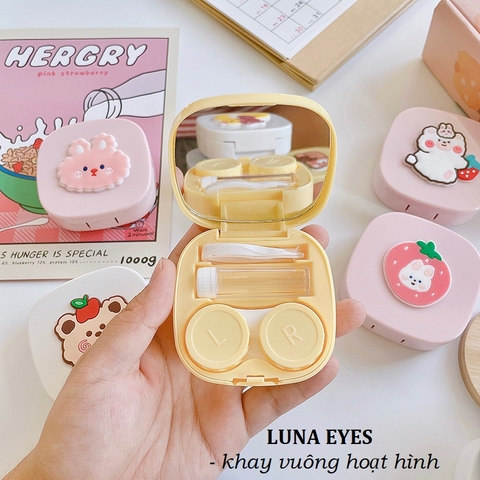 Khay vuông hoạt hình Luna Eyes kèm dụng cụ đeo lens