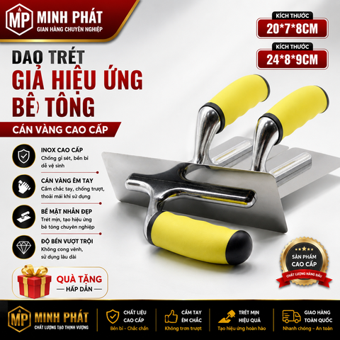 Dao Trét Giả Hiệu Ứng Bê Tông Cán Vàng Cao Cấp Minh Phát 20cm 24cm