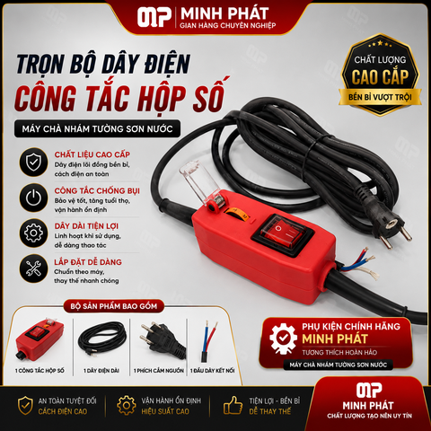 Trọn Bộ Dây Điện Công Tắc Hộp Số Máy Chà Nhám Tường Sơn Nươc Minh Phát