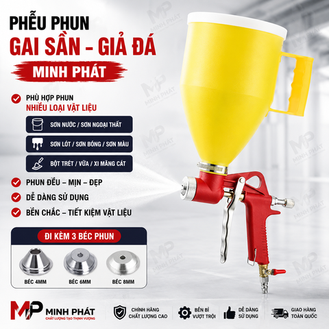 Phễu Nhựa Phun Gai Sần, Giả Đá Minh Phát