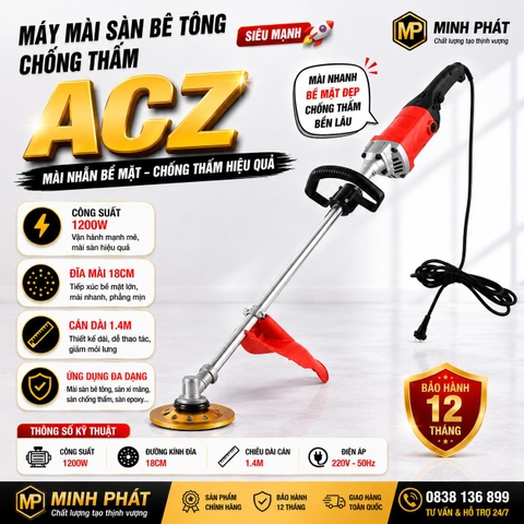 🔥 Máy Mài Sàn Bê Tông Cán Dài 1200W Minh Phát – Mài Khỏe, Tẩy Rỉ Hiệu Quả