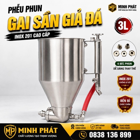 Phễu Phun Gai Sần Giả Đá Inox 201 Trơn Minh Phát Cao Cấp