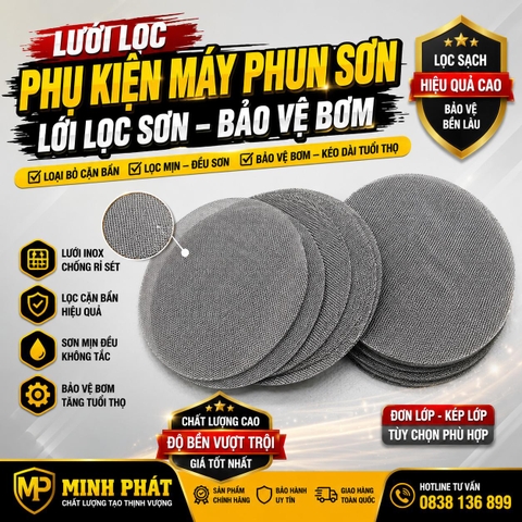 🔧 Lưới Lọc Phun Sơn Cao Áp Minh Phát – Phụ Kiện Máy Phun Sơn, Ngăn Cặn, Lọc Sạch Tạp Chất