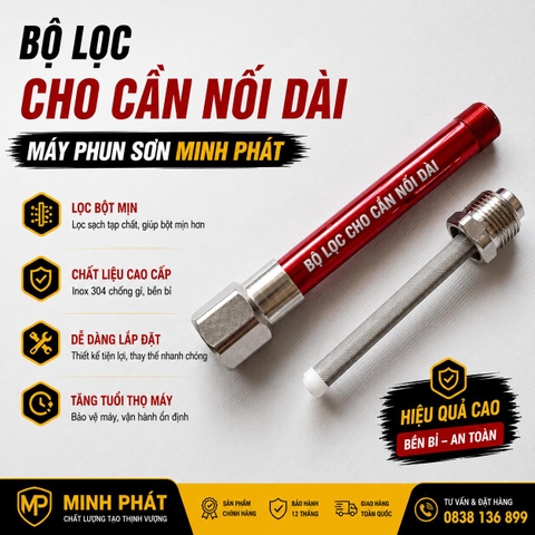 🔧 Bộ Lọc Cho Cần Nối Dài Máy Phun Sơn Minh Phát – Lọc Mịn, Bảo Vệ Béc Phun, Tăng Tuổi Thọ Thiết Bị