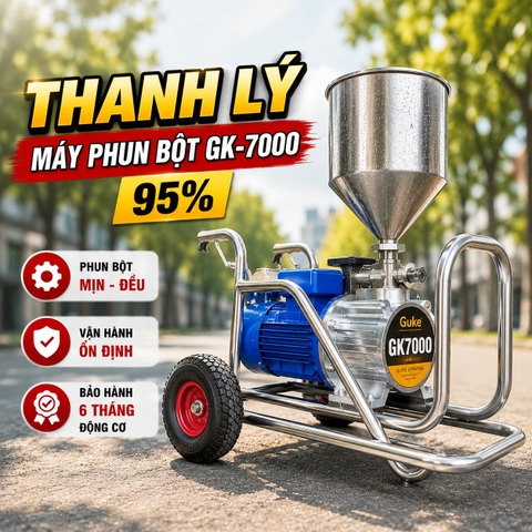Máy Phun Bột Trét Tường GK7000 4500w 95% Minh Phát