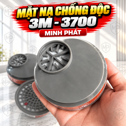 Mặt Nạ Chống Độc 3M- 3700 Đầy Đủ Phụ Kiện, Thích Hợp Phun Thuốc Trừ Sâu, Phun Sơn, Chống Bụi Độc Minh Phát