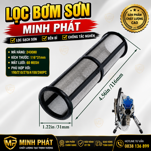 Lọc Bơm Sơn 243080 60 Mesh Chính Hãng Minh Phát | Lọc Sạch Sơn, Chống Tắc Nghẽn Hiệu Quả